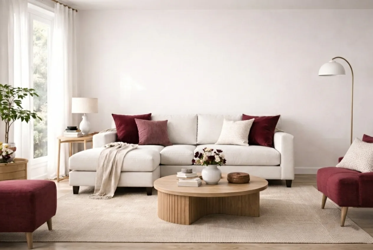 Living con una pared que cambia de color